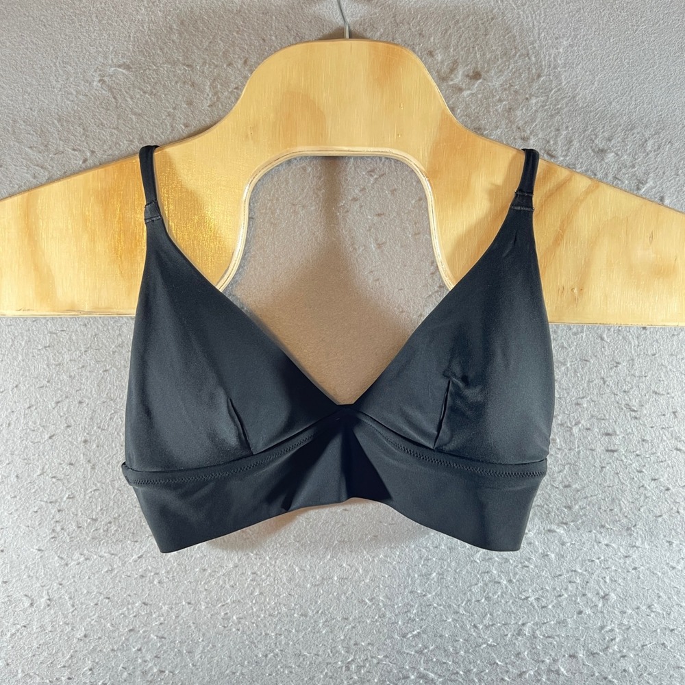 1212 | Aerie Triangle Bralette Wireless Minimalist Comfort Bra Black Womens M